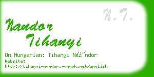 nandor tihanyi business card